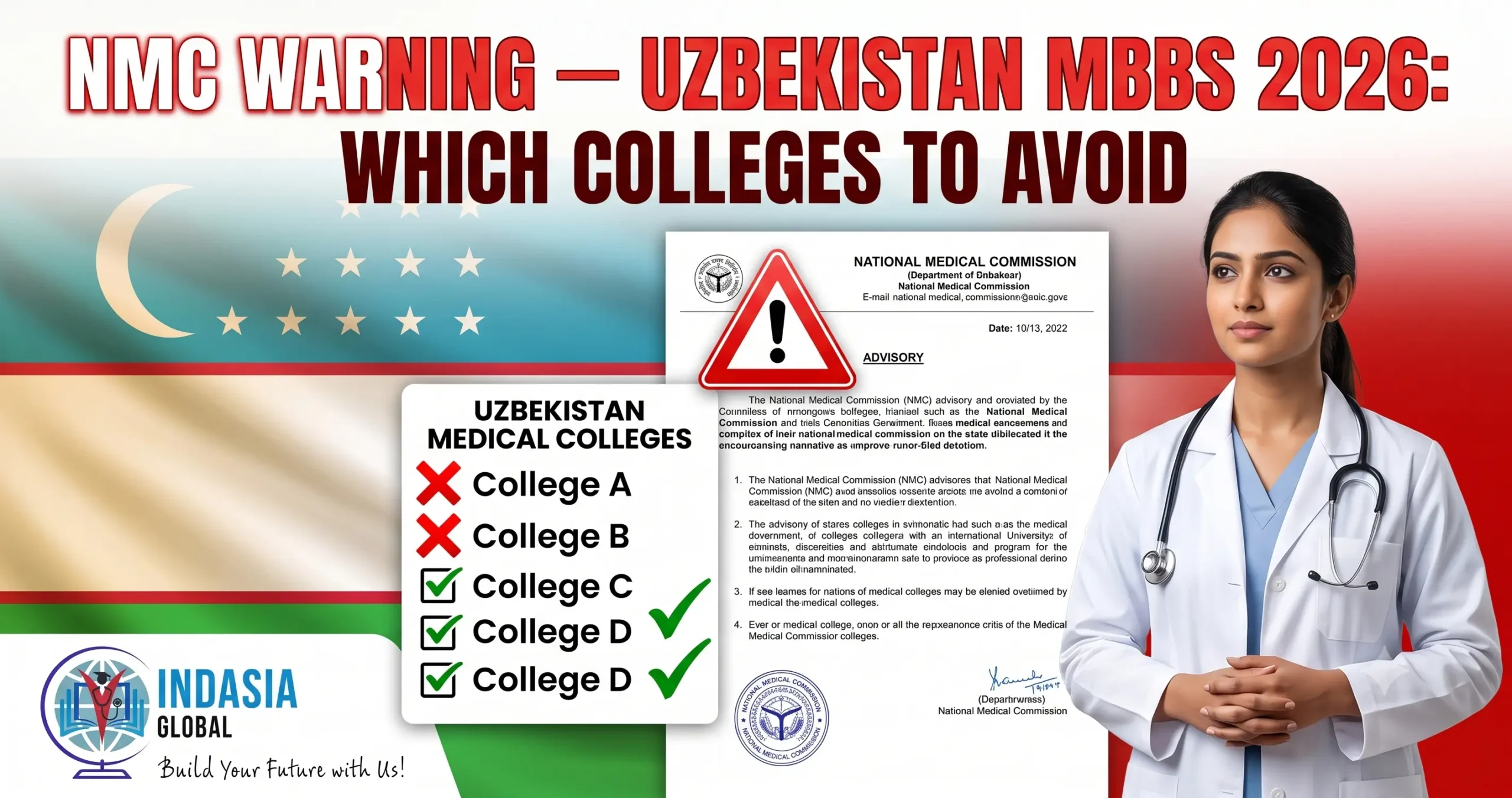 NMC warning Uzbekistan medical colleges 2026