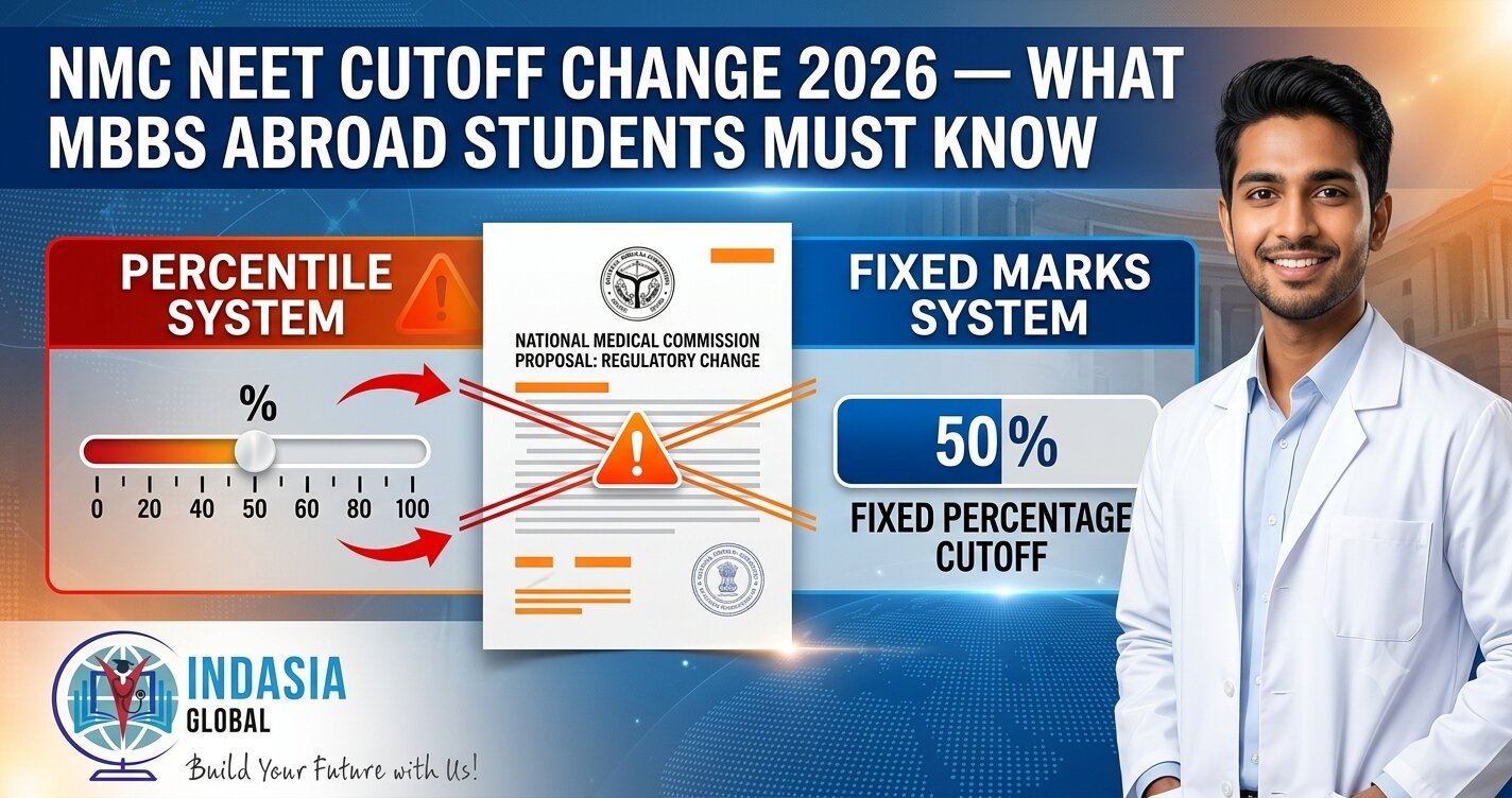 NMC NEET percentile fixed cutoff MBBS abroad 2026